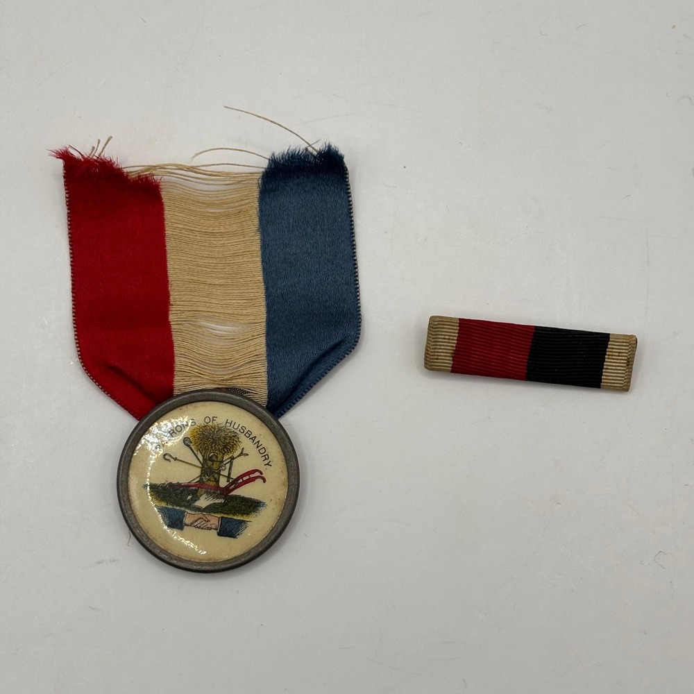 Vintage Patrons of Husbandry Grange Medal Ribbon Boston Regalia Co Americana